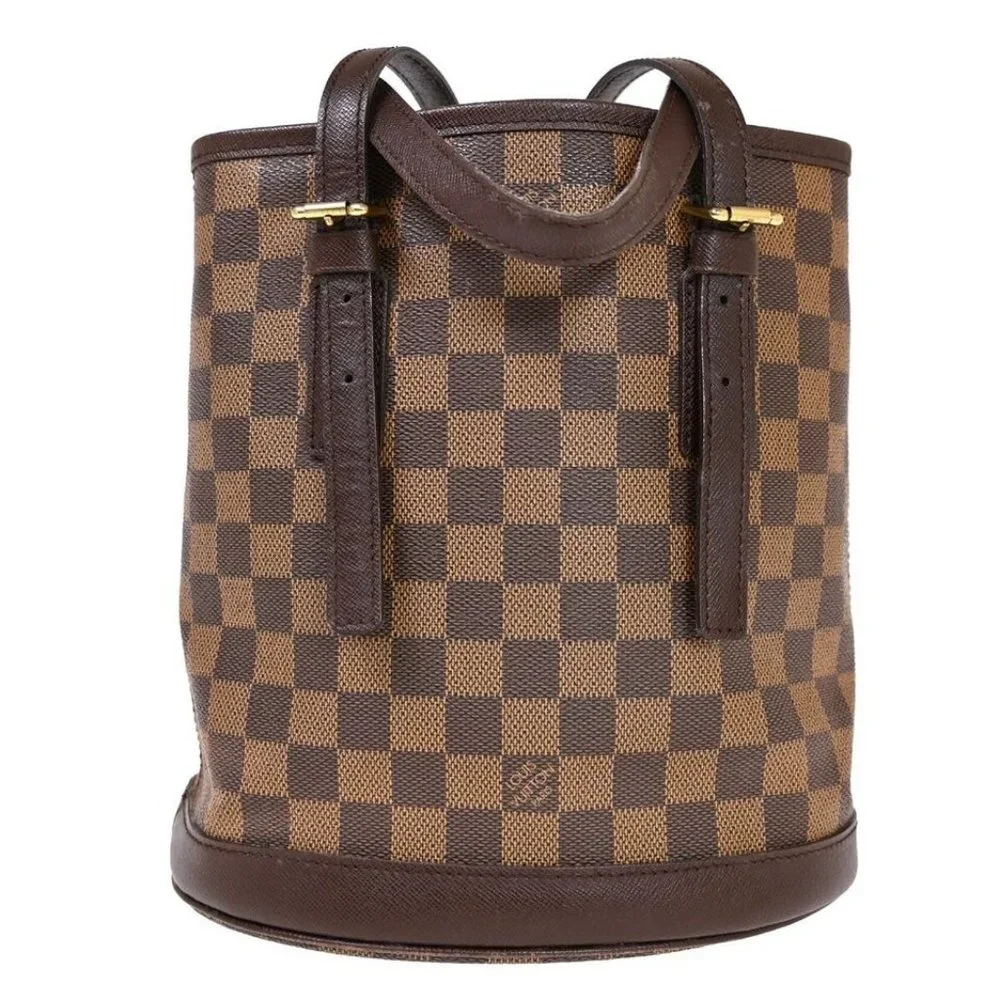 Auth LOUIS VUITTON LV Marais Shoulder Bag Damier Ebene Leather Brown